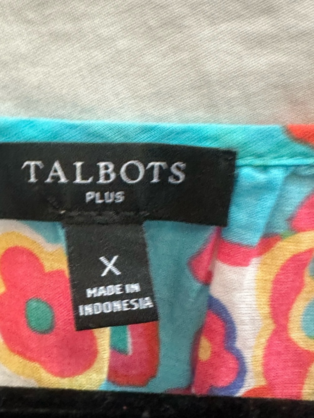 Talbots Turquoise Multicolor Paisley Peasant Blouse - Picture 2 of 8